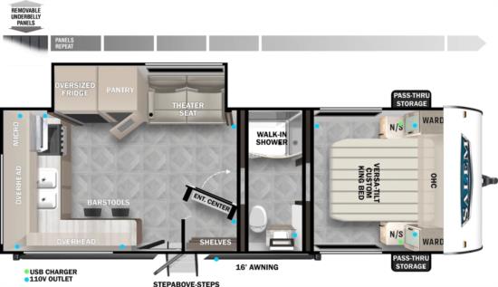 Floor Plan for Salem Travel Trailer